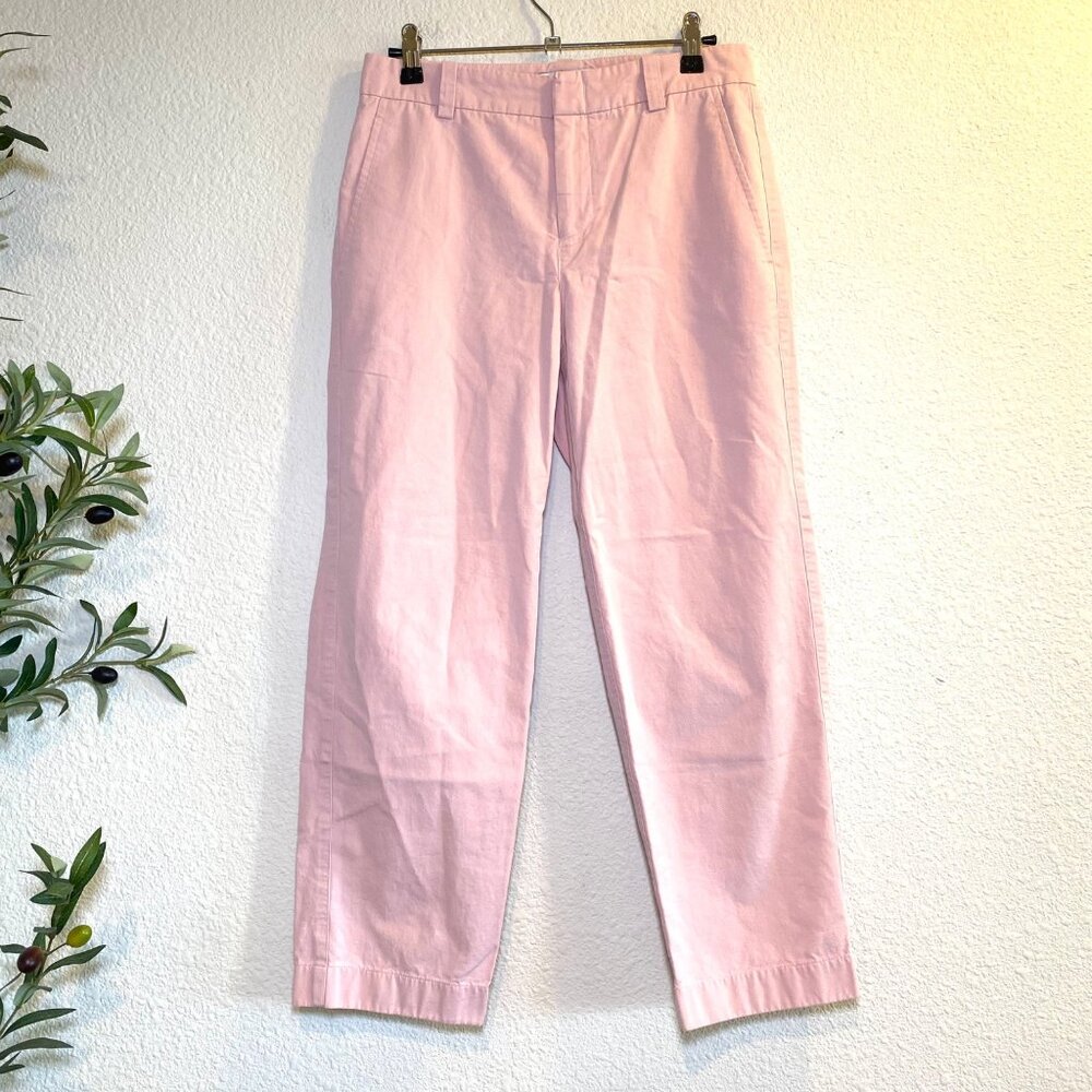 Vince Washed Cotton Low Rise Straight Leg Ankle Cropped Chino Pants Rose Pink - Picture 5 of 9